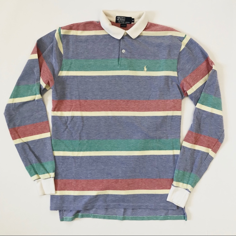 VTG Polo Ralph Lauren L/S Polo Rugby Striped Shirt